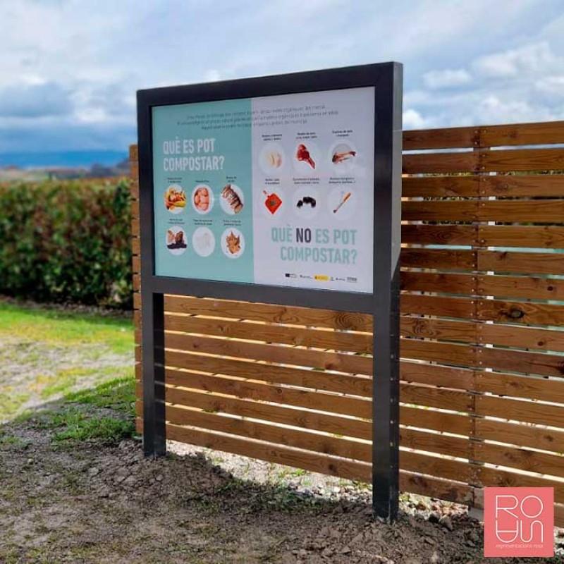 Cartellera d'acer acabat galvanitzat i pintat